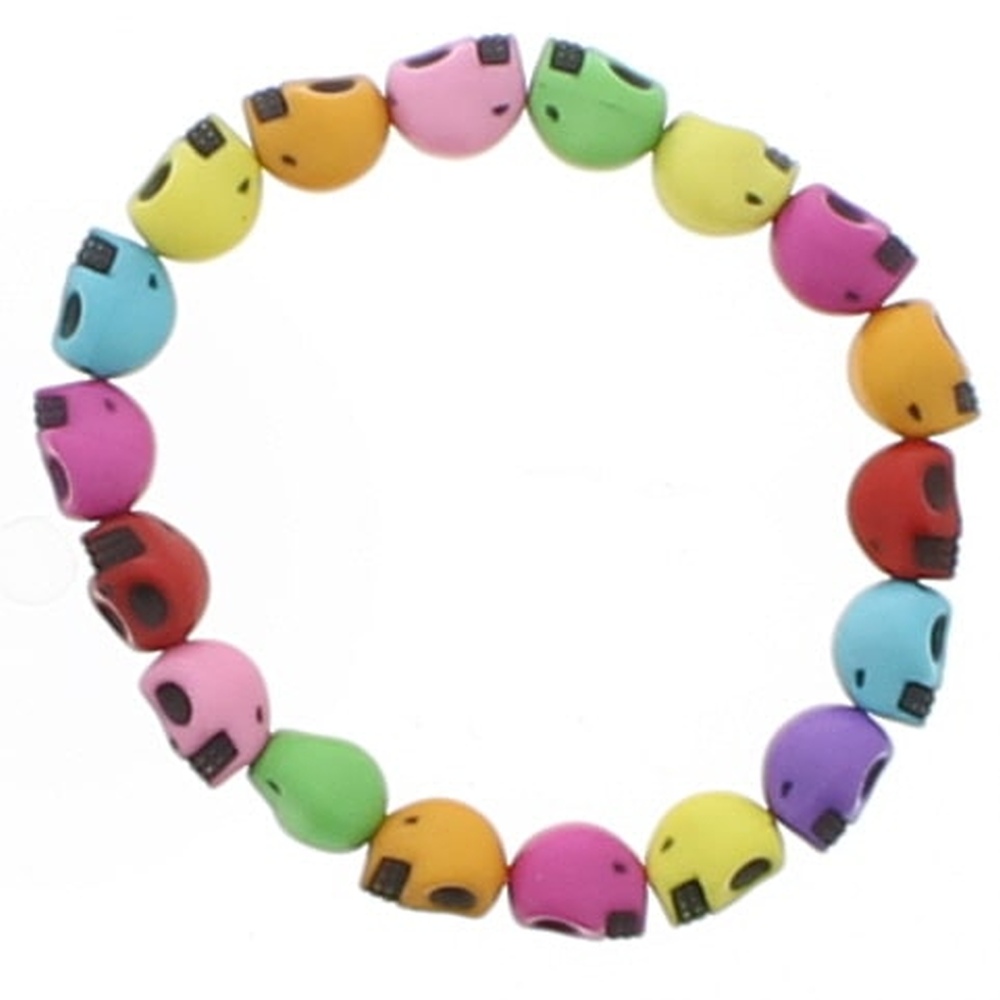 Zac's Alter Ego - Bright Multicolour Crazy Skull Bracelet - Multicolore